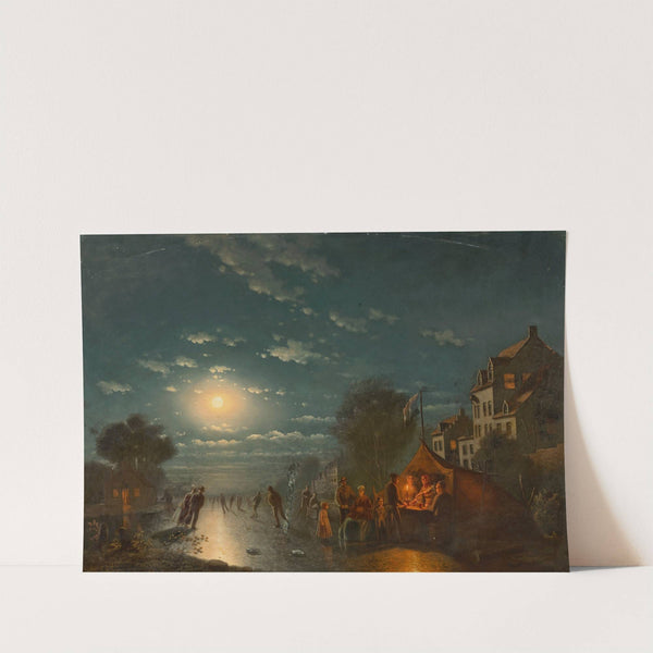 Elegant skating by moonlight (1870) by Johann Mongels Culverhouse