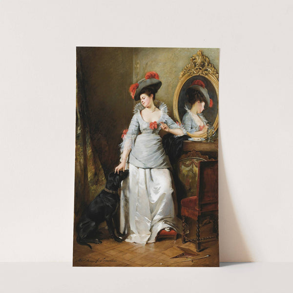 Elegant With A Dog by Madeleine-Jeanne Lemaire