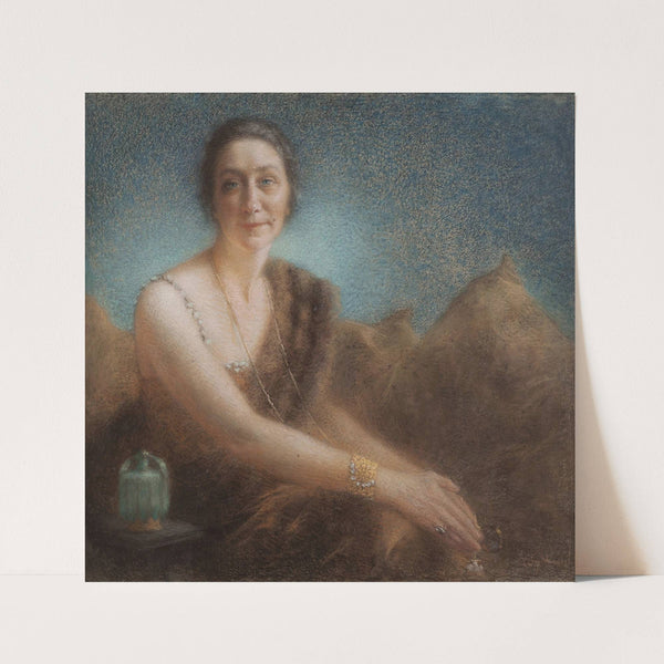 Elegant woman on a sofa by Lucien Lévy-Dhurmer