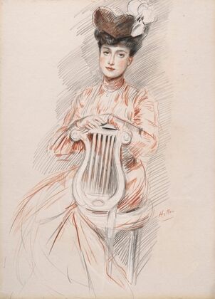 Élégante à la chaise lyre