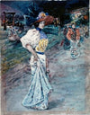 Elégante dans un jardin japonais (1890-1900)