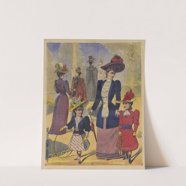 Elégantes et fillettes au cerceau et à la corde à sauter (1892) by Imp. Camis