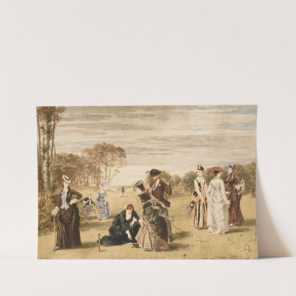 Elégants jouant au croquet by Pierre Gavarni