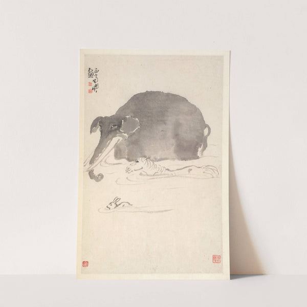 Elephant, Horse, and Hare by Min Zhen