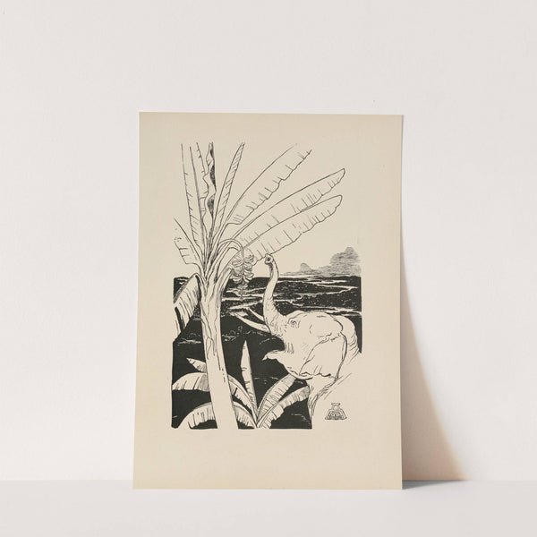 Elephant's chiild going to pull bananas off the banana tree by Rudyard Kipling