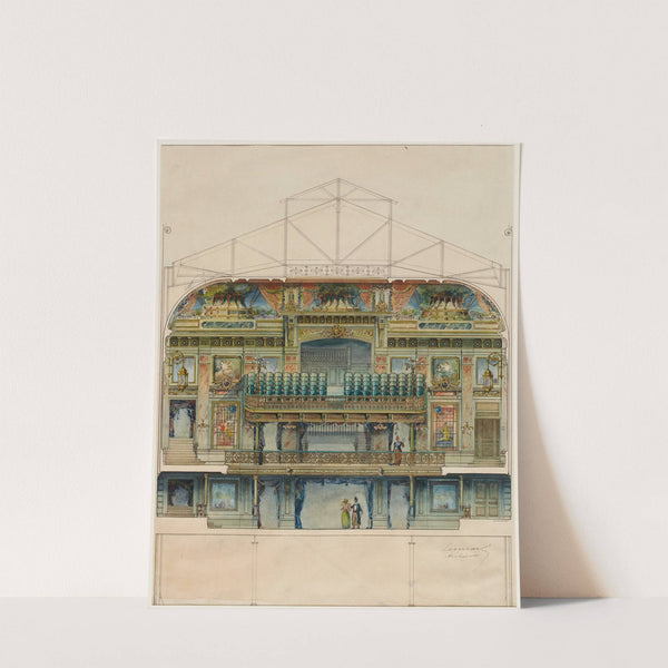 Élévation intérieure de la salle de l'Olympia, côté salle by Léon Carle