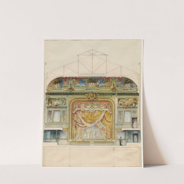 Élévation intérieure de la salle de l'Olympia, côté scène by Léon Carle