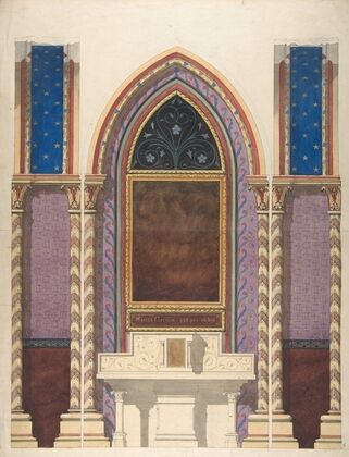 Elevation of a design for an altar and painted wall decoration