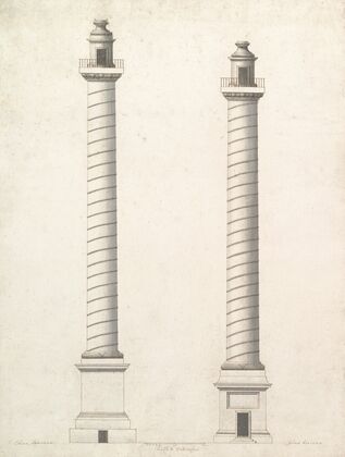 Elevation of Column of Antoninus Pius and Elevation of Column of Trajan