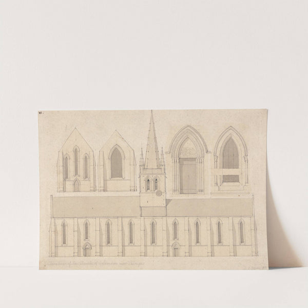 Elevation of the Church of Columbiers, near Valognes, Normandy (1818) by John Sell Cotman