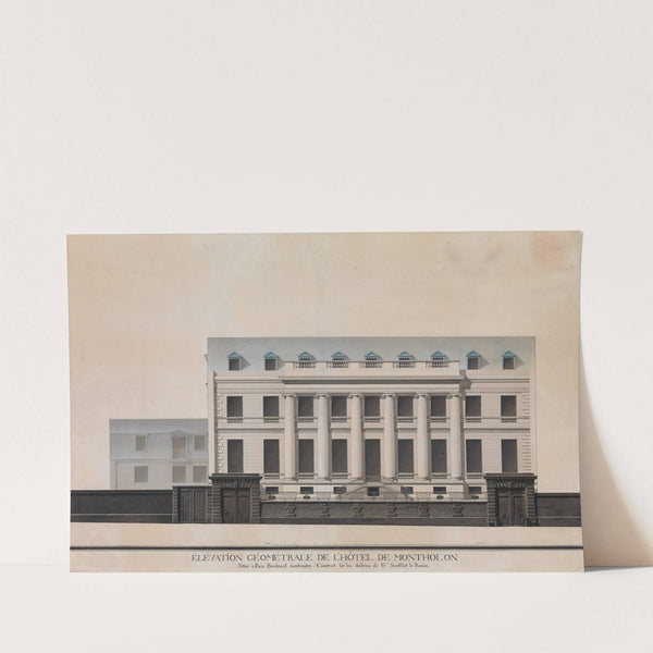 Elevation of the Facade of the Hôtel de Montholon, Paris by Jean Jacques Lequeu