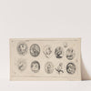 Eleven vignettes in a circle frame (1897) by Hans Thoma