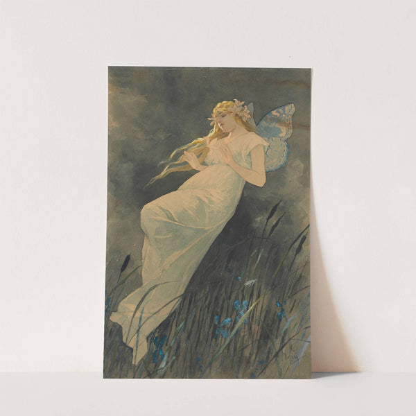 Elfe mit Irisblüten (Ca. 1885-1890) by Alphonse Mucha