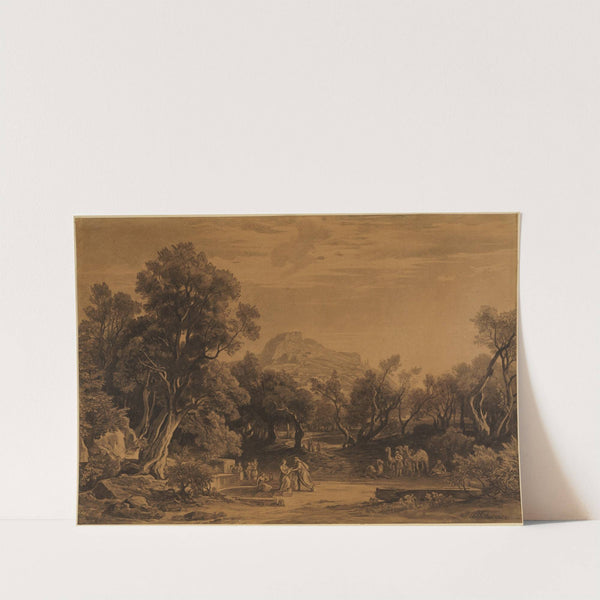 Elieser und Rebekka am Brunnen (1. Mose 24, 17-18) by Johann Wilhelm Schirmer