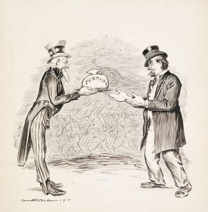 Eligible. Uncle Sam; A pension; Certainly (1911) — size preview