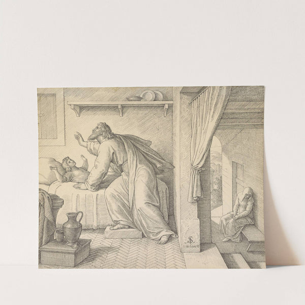 Elijah Revives the Son of the Widow of Zarephath (1842) by Julius Schnorr Von Carolsfeld