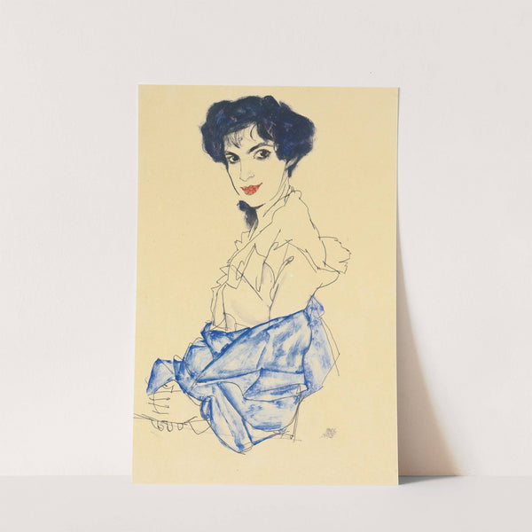 Elisabeth Lederer, Seated With Hands Folded (1913) by Egon Schiele