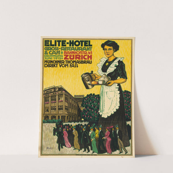 Elite-Hotel. Gross-Restaurant & Café. Eröffnung 1913 Zürich (1913) by Albert Hoppler