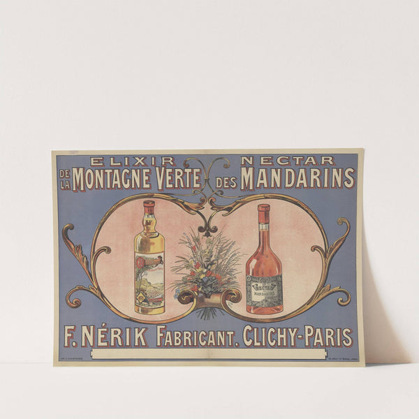 Elixir de la montagne verte. Nectar des mandarins. F. Nérik, fabricant Clichy – Paris (1891) by Imp. F. Champenois