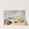 Elk and Buffalo Making Acquaintance, Texas by George Catlin