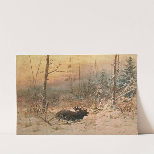 Elk Hunting by Evgeni Alexandrovich Tikhmenev