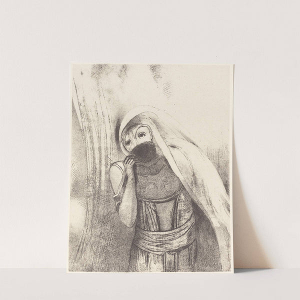 Elle tire de sa poitrine une eponge toute noire, la couvre de baisers (She draws from her bosom a sponge, perfectly black, and covers it with kisses) by Odilon Redon