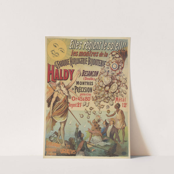 Elles règlent le soleil Les montres de la Grande fabrique horlogerie-bijouterie Haldy à Besançon (Doubs) (1898) by Imp. Camis