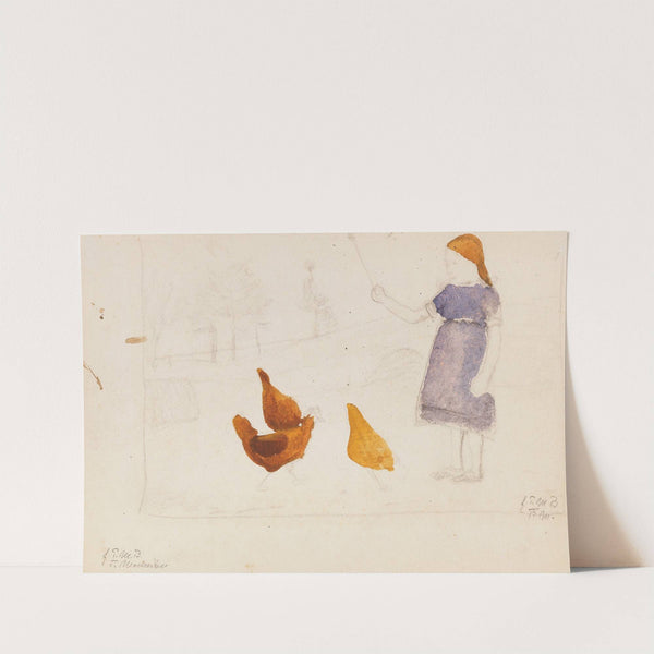 Elsbeth mit Hühnern (1902) by Paula Modersohn-Becker