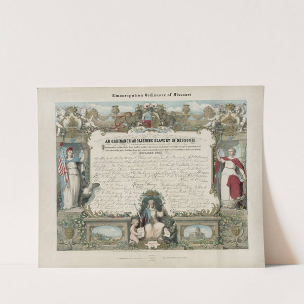 Emancipation Ordinance of Missouri. An ordinance abolishing slavery in Missouri (1865) by E. Knobel