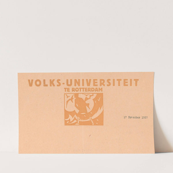 Embleem Volksuniversiteit te Rotterdam (1927-11-17) by Jac Jongert