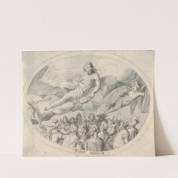 Emblem Drawing ('I rule everything') by Jacob Matham