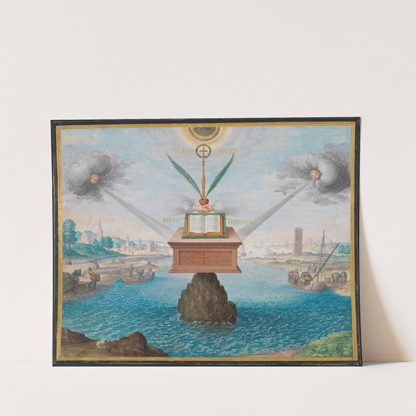 Emblematische Darstellung, Allegorie auf die Beständigkeit des christlichen Glaubens by Friedrich Brentel