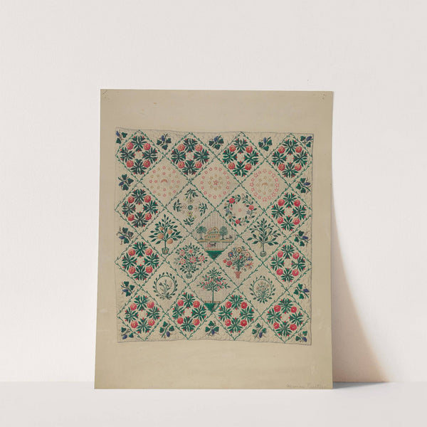 Embroidered Applique Quilt (1935-1942) by Marian Curtis Foster