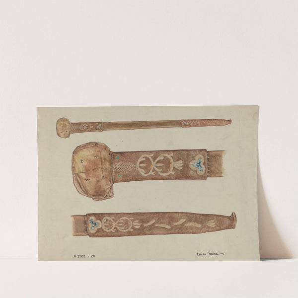 Embroidered Leather Scabbard by Lyman Young