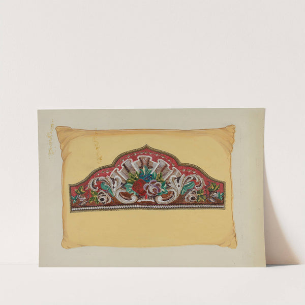 Embroidery on Pillow by Florence Huston
