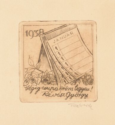 New Year’s greeting from György Révész (1937)