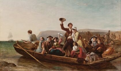Emigration – the parting day ‘Good Heaven! what sorrows gloom’d that parting day etc’ Goldsmith