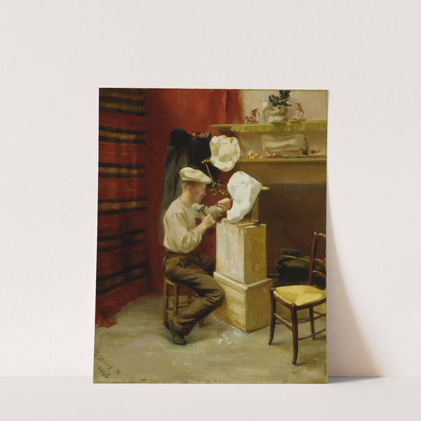 Emil Wikström In His Studio In Paris by Dora Wahlroos