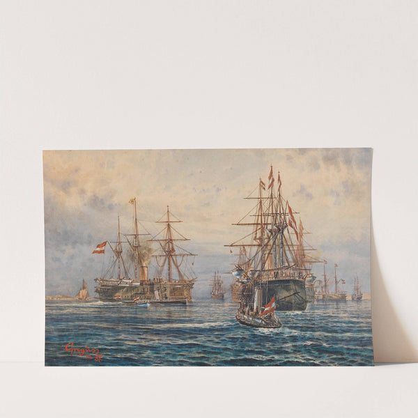 Emperor Francis Joseph I on board the casemate ship Archduke Albrecht by György Greguss