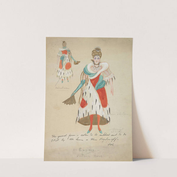 Emperor’s New Clothes: Empress Victoria Horne white gown with red and blue panels (1934-1943) by Andrei Hudiakoff