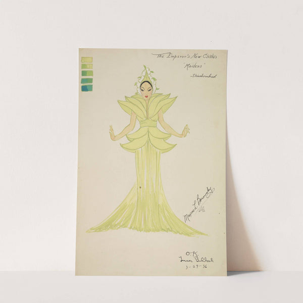 Emperor’s New Clothes: Maidens green gown with top shaped like leaves (1934-1943) by Maxine Borowsky