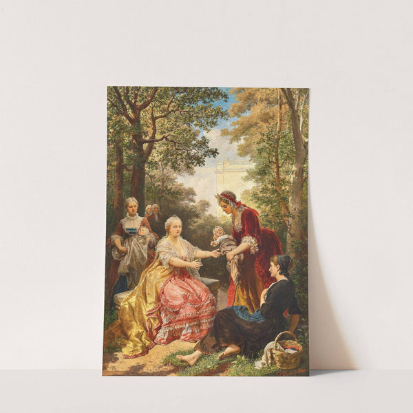 Empress Maria Theresa Taking Care of the Infant of a Poor Woman in the Garden of Schönbrunn Palace (1880) by Karl von Blaas