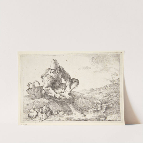 En bonde, der trækker en torn ud af foden by Jan Miel