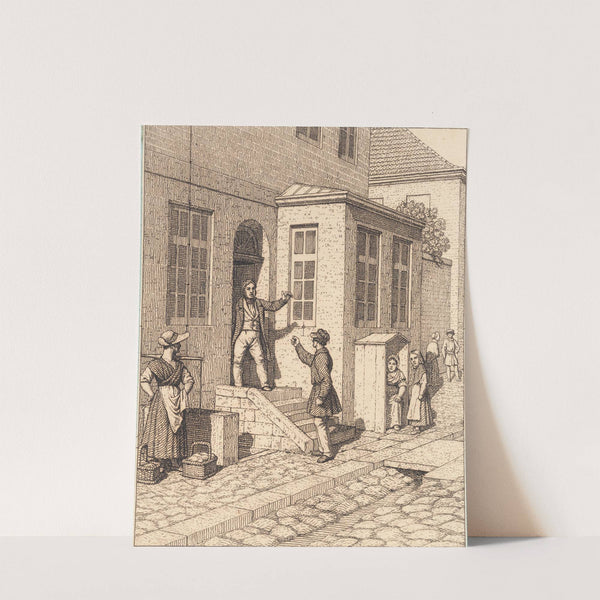 En gadescene Illustration til Linearperspectiven , Tavle VII by Christoffer Wilhelm Eckersberg