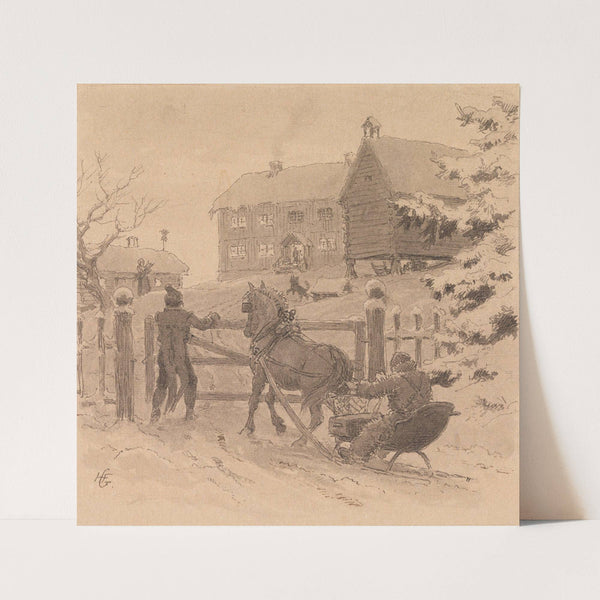 En gammeldags juleaften (1878) by Hans Gude