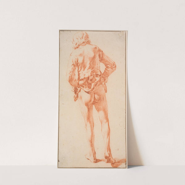 En halvnøgen, gående mand, set fra ryggen by Karel Dujardin