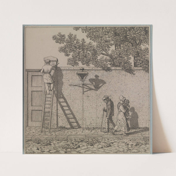 En havemur Illustration til Linearperspectiven , Tavle VI by Christoffer Wilhelm Eckersberg