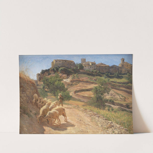 En hyrdedreng med sine får ved Cività d'Antino by Joakim Skovgaard