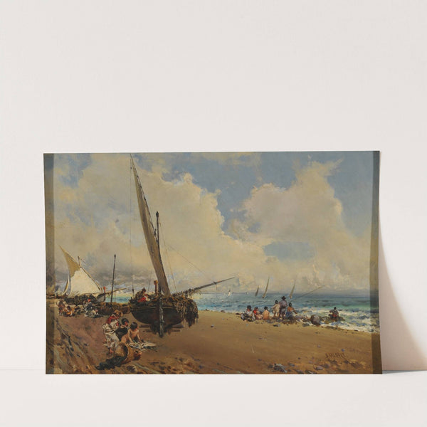 En la playa (circa 1880-1886) by Baldomer Galofre i Giménez