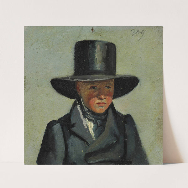 En lille dreng med en stor hat by Julius Friedlænder